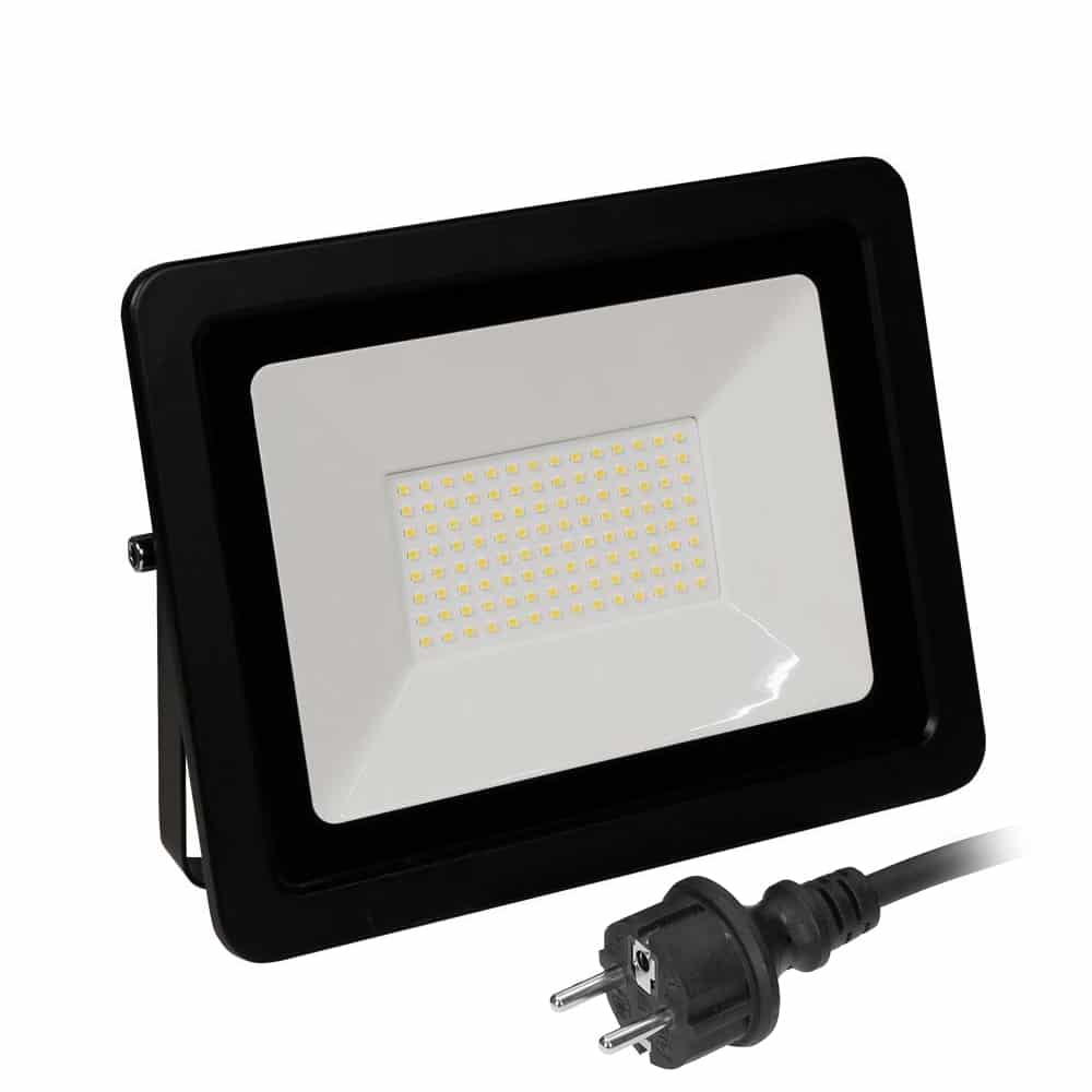 LED Breedstraler – Slimline – 100 Watt – 6700 Lumen – 4000K – Neutraal wit – IP65 – Zwart