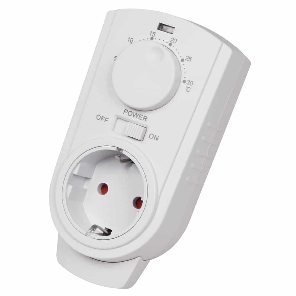 Stopcontact Plug-in Thermostaat 5-30 °C – Analoog – Verwarmen / Koelen