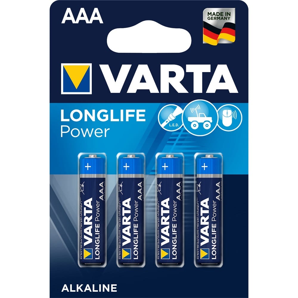 Varta AAA/LR03 Batterijen – LONGLIFE Power – 4 stuks