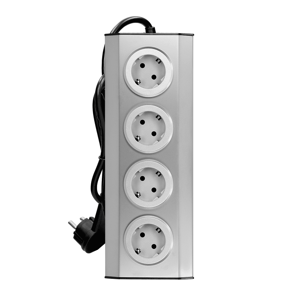 Hoekstopcontact keuken – 4-Voudig – RVS / INOX – 1.5 Meter kabel