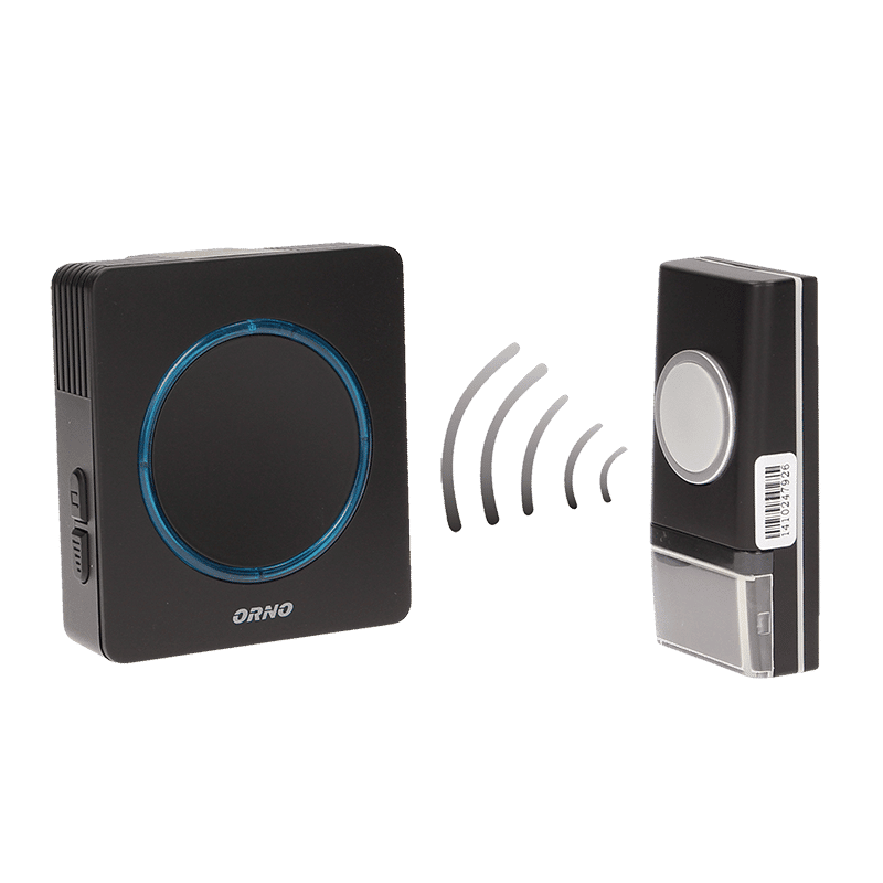 OPERA DC Draadloze deurbel met 1 ontvanger – Werkt op batterijen – Optische indicatie – Instelbaar Volume/36 Melodieën – IP44