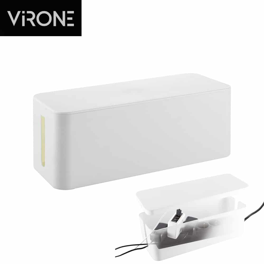 Virone kabelbox – kabelorganizer voor stekkerdozen – Wit – 407/134/154 mm